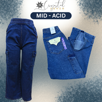 LADIES ELASTIC WAIST CARGO PLAZZO - STRETCHABLE