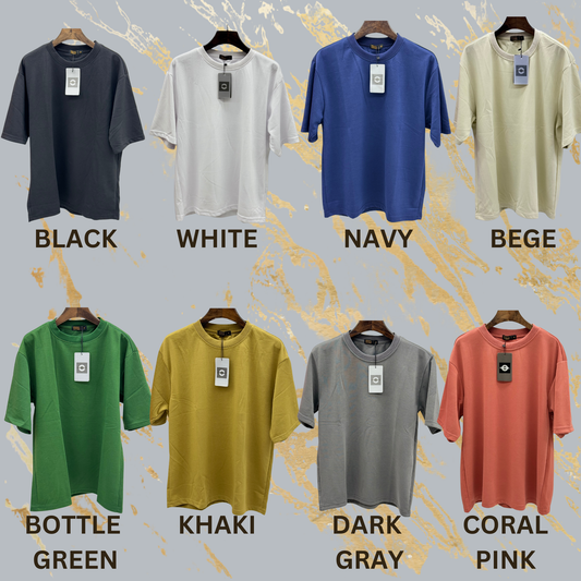 OVERSIZED PLAIN TSHIRT KOREAN STYLE 230 GSM HYBRID COTTON