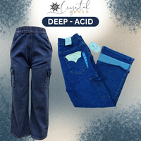 LADIES ELASTIC WAIST CARGO PLAZZO - STRETCHABLE